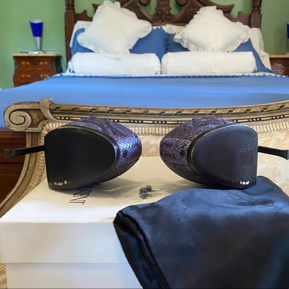 YSL Saint Laurent Tribtoo snakeskin Slingback Boa Exotico FCTUTU Pumps Purple 39 - Picture 10 of 16